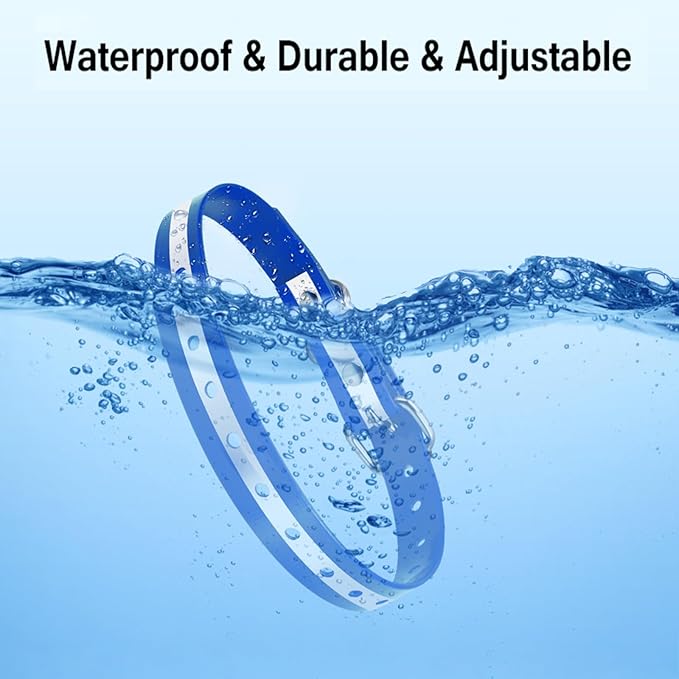 PaiPaitek Shock Collar Replacement Strap for Most of Training Collar, 3/4 Inch Dog Collar Replacement for Wireless Fence and Bark, Adjustable Waterproof TPU Collar Strap - 2 Pack