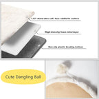 SHENGOCASE 2-Pack 10"x18" Rectangular Faux Rabbit Fur Cat Dog Bed Cushion Pad Mat, Cat Tree Tower Replacement Cushion Pad, Pad for Window Perch, Cat Dog Carrier House Cage Crate Kennel Furniture