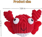 Dog Toys for Aggressive Chewers,Squeaky Dog Toys to Keep Them Busy,No Stuffing Interactive Dog Chew Toys,Suitable for Medium,Large and Small Dogs(red Crabs)