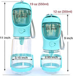 Dog Water Bottle with Food Container Holder, Travel Puppy Drinking Bowl, Portable Pet Water Dispenser, Patented Design, Food Grade Plastic 12 oz Water Bottle+100g Snack cans