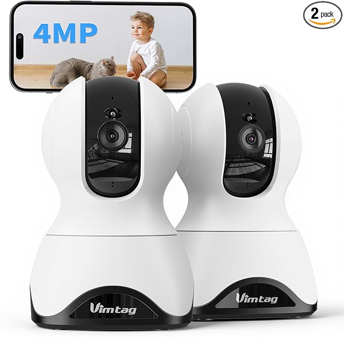 VIMTAG Indoor Pet Camera, 2.5K Dog Camera with Phone App, 360° Pan/Tilt Cameras for Home Security Cat Baby, Night Vision, Motion Tracking & AI Detection, 2-Way Audio, 5G/2.4G WiFi, SD/Cloud Storage