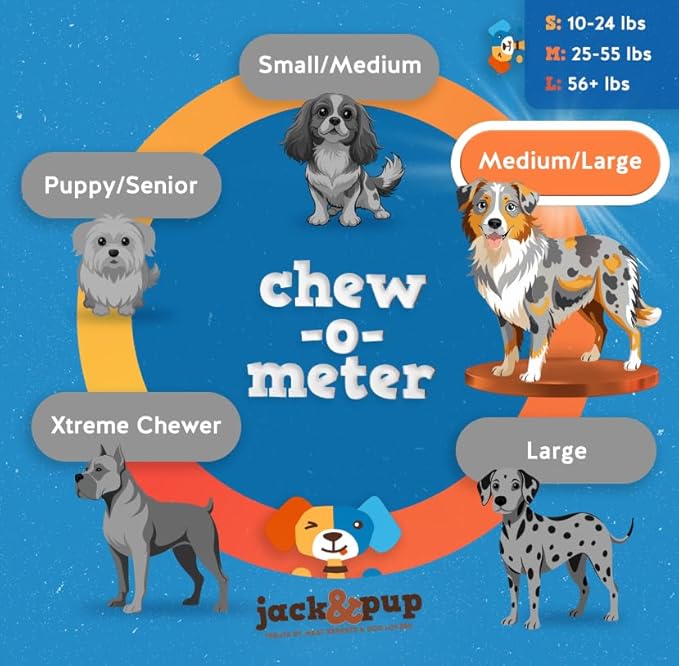 Jack&Pup 6-inch Thick Bully Sticks for Dogs (24 Pack) Single Ingredient, Thick Bully Sticks | Long Lasting Pizzle Sticks for Medium and Small Dogs