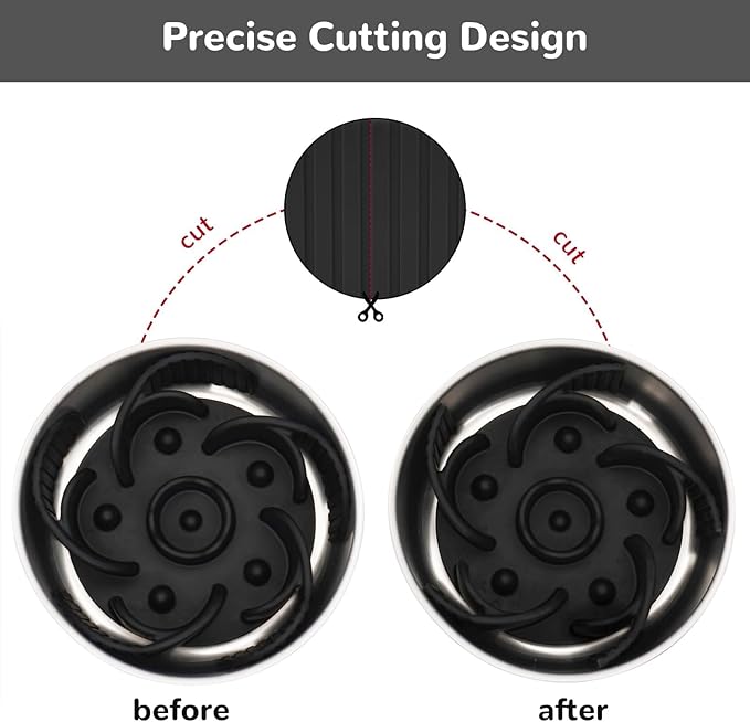 MateeyLife Slow Feeder Dog Bowls Insert with Suction Cups, Cuttable Design for Large & Medium Breeds, Fit for Regular Elevated, Compatible with Metal and Ceramic Dog Bowls for Slow Eating (Black)