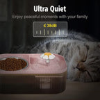 Suertree Cat Fountain Water Bowl Stainless Steel, 101oz/3L Automatic Pet Water Fountain, Dog Water Dispenser Cat Feeding Watering Supplies with 2 Filters for Cats, Dogs, Pets Pink