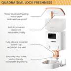 PET MARVEL Automatic Cat Feeder Keep Freshness for 30 Days, Timed Cat Dry Food Dispenser 4.4L, Programable 1-8 Meals Up to 6 Portion Smart Control with LED Display White Visable Semi-Transparent Tank