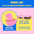 Travel Cat Breakaway Cat Collar - Pink Adjustable Cute Cat Collar with Quick Release Safety Buckle for Boy and Girl Cat - Nylon 8-13 inch Length Kitten Collar with Metal D-Ring, Machine Washable