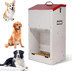Large Automatic Dogs Feeder with Handle, 25 Lbs Indoor and Outdoor Gravity Dog Food Dispenser Container for Large Breed, 11.5'' L X 9.8'' W X 23'' H Hanging Auto Feeder