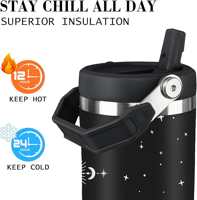 Cat Tumbler With Lid and Straw - 30oz Stainless Steel Cute Water Bottle Cup - Funny Gifts for Women