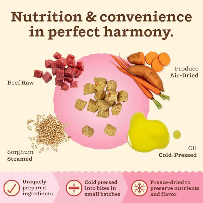 Primal Kibble in The Raw, Freeze Dried Cat Food, Beef, Scoop & Serve, Made with Raw Protein, Whole Ingredient Nutrition, Crafted in The USA, Dry Cat Food, 24 Ounce (1.5 lb) Bag