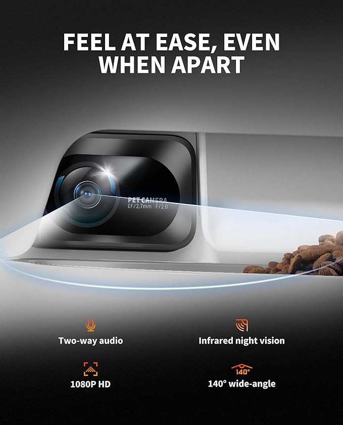 PETKIT EVERSWEET MAX Cordless Cat Water Fountain & Automatic Cat Feeder with Camera, 105 fl oz/3L Pet Water Fountain for Cats Dogs Inside, Double Hopper Pet Feeder