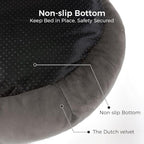 Cat Bed for Indoor Cats,Round Cat Bed for Small Pets,Washable Pet Bed with Non-Skid Bottom,Pet Bed for Puppy and Kitty,19 Inches,Deep Grey