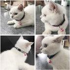 4 Sets Cat Bell for Dog Collar Charm Training Pet Pendant Accessories with 2 Pack Stainless Steel Dog Tag Clips(2 X-Small Pink)