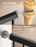 29.5-40.5" Baby Gate for Stairs, Dog Gate for Doorways, Walk Thru Auto Close Metal Baby Safety Gate for The House, Stairs and Doorways, Child Gate Pressure Mounted, Pet Gate for Dog Indoor - Black