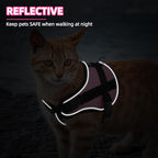 PUPTECK Cat Harness and Leash Set Escape Proof, Adjustable Reflective Kitten Jacket Easy Control, Pet Vest Harness for Cats Small Dogs Puppies Walking and Travel