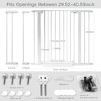 37 Inch Tall Baby Gate with Cat Door, Adjustable 29.55" and -40.55" Wide Auto Close Dog Gate Pressure Mounted Safety Pet Gate for Stairs, Doorway, House