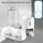 CZPET 4L Cat Water Dispenser, Automatic Gravity Cat Bowl, Visible Window, Safe and Unplugged for Pet Kitty Dog (White, 4L Water Dispenser)