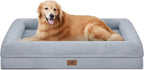 Orthopedic Dog Bed for Large Size Dogs, Waterproof Dog Beds with 4-Sides Removable Bolster, Large Pet Beds Non-Slip Bottom Pet Couch with Removable Washable Cover, Gray