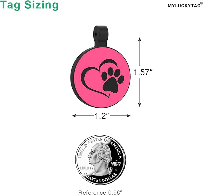 MYLUCKYTAG Silent Silicone QR Code Dog Tags - Scan QR for Instant Pet Location Alert Email
