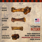 Giant Dog Bone for Aggressive Chewers, Large and Medium Breed Dog Treat, Natural, Tough, Chew Toy, Made in The USA, 1 Count
