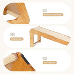 Avont Sisal Cat Scratcher, 25.6 Inch Vertical L Shape Scratching Board with 110° Angled Ramp, Natural Solid Wood with No Mess Scratch Pad for Indoor Cats -Large