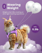 FAYOGOO Cat Harness, Cat Leash and Harness Set for Walking Escape Proof, Harness for Small Cats/Small Dogs, Large Kitten/Puppy Harness and Leash, Harness for Cats S-XXL(Modern Violet, Large)