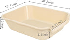2 Pack Extra Large Dog Litter Box Pan Tray (ABS Material), Low Entry Jumbo Senior Litter Boxes for Multiple Kitten Big Cats, Pet Safe Indoor Dog Potty (Sandbeach, 20" L x 15" W)