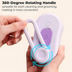 4-in-1 Cat & Dog Steam Deshedding Brush Series - Multi-Function Grooming Tool with Shedding, Cleaning, Massage & Combing -Includes Pet Finger Toothbrush for Dog＆Cat Teeth Cleaning(Purple)