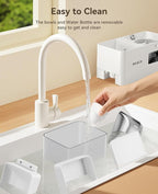 Rojeco 36Cups/8.5L Pet Automatic Cat Feeder and Gravity Water Dispenser,Stainless Steel Bowls 2-in-1 Set Large Capacity 5L Food Feeder and 3.5L Water Fountain for Cats,Pets,Small Dogs,Puppies,Kittens