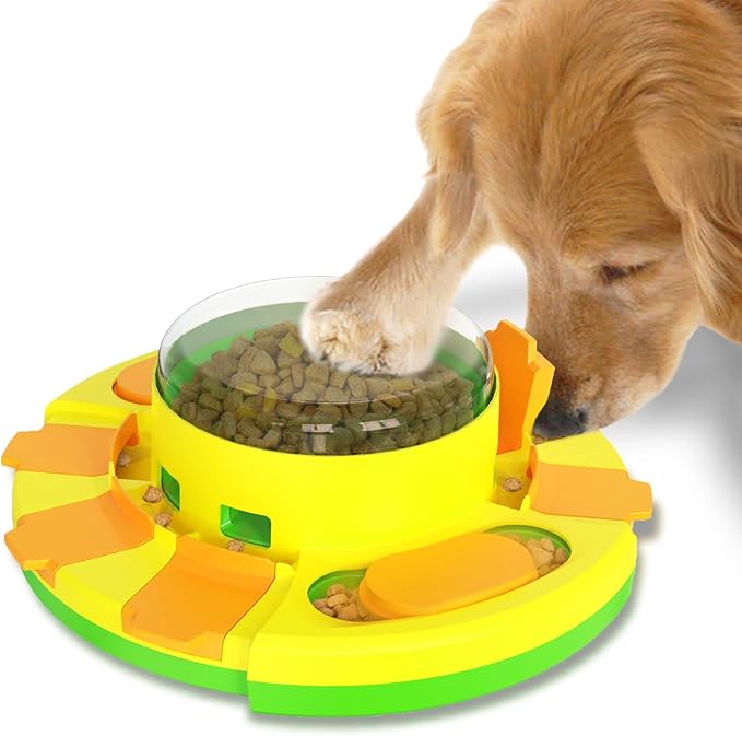 Dog Puzzle - Food Puzzle Toy Feeder, Treat Puzzles for Mental Stimulation (Push)