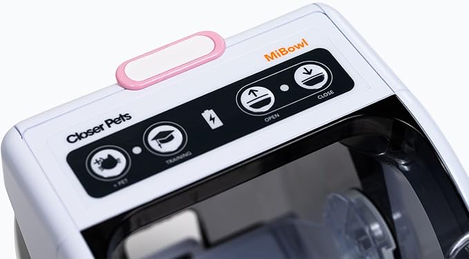 Closer Pets MiBowl Automatic Selective Microchip Smart Pet Feeder (CP500) - BPA and BHT Free Bowl with Enclosed Back for Small to Medium Cats and Small Dogs, White