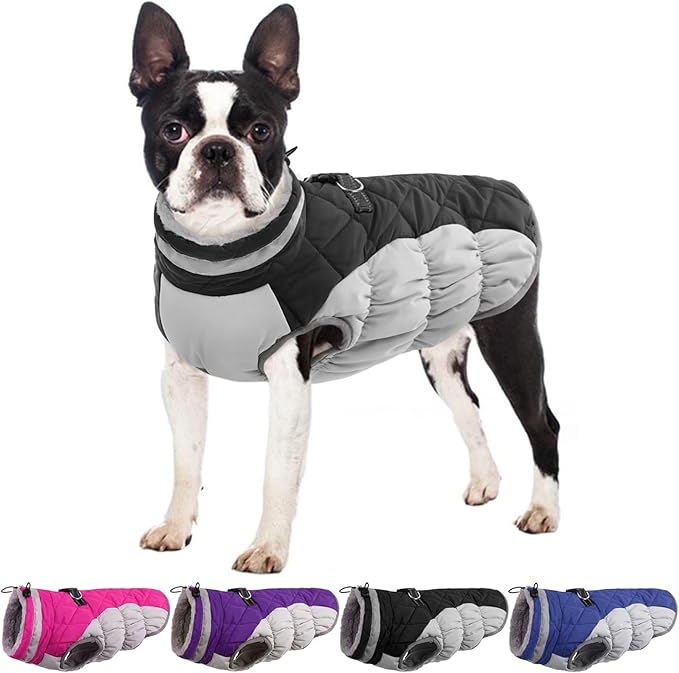 Dog Winter Jacket Cozy Reflective Waterproof Windproof Warm Pet Garment,Comfortable Cold Weather Fleece Apparel Outfits with Zipper Closure for Small Medium Large Dogs Puppy Walking,X-Small