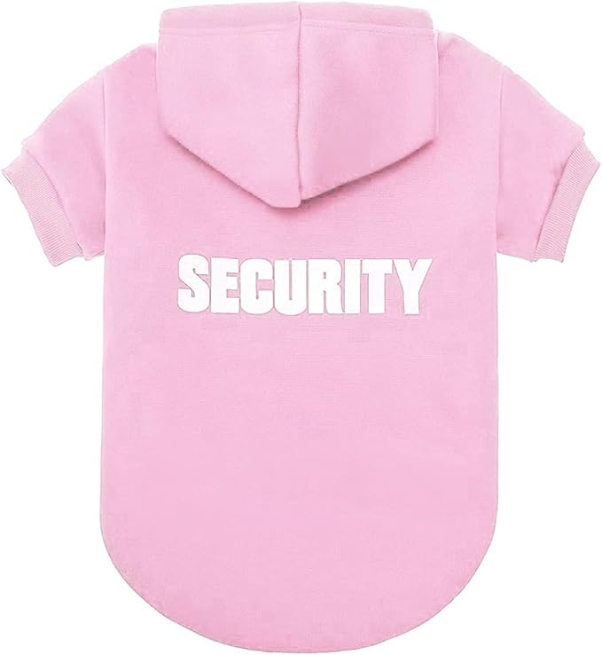 BINGPET Security Dog Hoodies Puppy Sweater Cold Weather Dog Coats Soft Brushed Fleece Pet Clothes Hooded Sweatshirt for Dog Cat