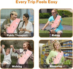 Dog Sling Carrier – Ice Silk Dog Slings for Small Dogs up to 10 lbs, Breathable Dog Carrier Sling with Adjustable Safety Strap & Buckle, Portable Cat Sling Carrier (Pink)