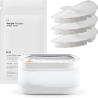 Petcube Bundle of Water Fountain with Stainless Steel Basin+3 Filters Pack | Automatic Wireless Fountain for Cats and Dogs, Easy to Clean, in-App Filter Control, Quiet Pump, Battery Operated