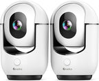 2K Pan/Tilt Security Camera, WiFi Indoor Camera for Home Security with AI Motion Detection, Baby/Pet Camera with Phone App, Color Night Vision, 2-Way Audio, 24/7, Siren, TF/Cloud Storage - 2 Pack