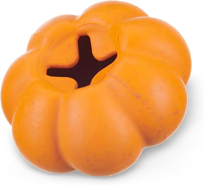 Barkbox Squash Dog Toy | Natural Rubber, Treat Dispensing, Cream Scented & Fun Wobble Design | Dog Toy for Aggressive Chewers