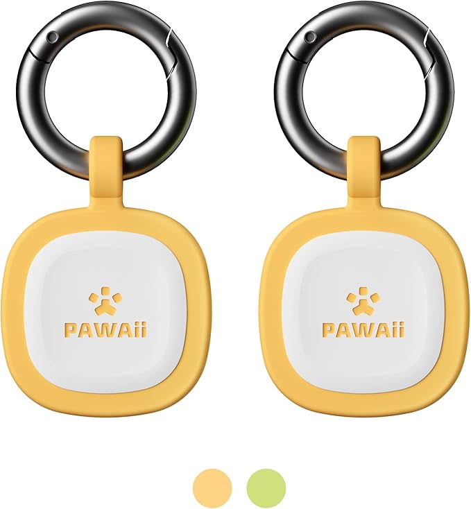 Pawaii Fluorescent QR Code Pet ID Tag, Glow in The Dark Durable Silent Silicone Pet ID Tag, Scan QR Receive Instant Pet Location Alert Email, Designs for Cat or Dog, 1Pack (Orange)