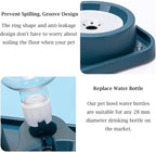 Double Dog Cat Bowls, Pet Water and Food Bowl Set with Automatic Water Dispenser Bottle Detachable Stainless Steel Bowl, Gravity Water Feeder Bowl No-Spill for Cats and Dogs Puppy Kitten Rabbit