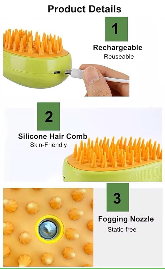 2024 Multifunctional Pet Grooming Brush - 3-in-1 Detangling and Massage Comb for Removing Loose Hair from Cats and Dogs