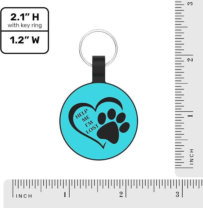 MYLUCKYTAG QR Code Silicone Dog ID Tag - Online Pet Profile, Location Alert Email, Quiet, Durable - Engraved Pet Tag for Dogs and Cats