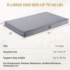 BFPETHOME Outdoor Dog Beds for Large Dogs, Waterproof Dog Bed for Medium, Large, Extra Large Dogs, Orthopedic Pet Bed with Removable Washable Cover, Egg Crate Foam Pet Bed Mat. (42 x 30 in, Grey)