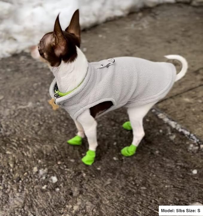 JACKO & CO - Fleece Vest Sweater with Leash Ring - Soft Lightweight Breathable for Puppies Small Medium Dogs, Kitten, Cats, Chihuahua - Warm for Fall/Autumn/Winter (Grey, Medium 6-10lbs)