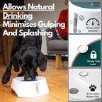 BARKING&MAD no Spill Water Bowl for Dogs 73.9oz (2.1L) - Anti-gulping, Slow Water Feed Dispenser for Large and Medium-Sized Breeds for Slow Drinking and Messy gulping Sloppy Drinkers