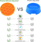 Pawow Slow Feeder Dog Bowls, Silicone Dog Bowl with Suction Cup for Fast Eaters, Non-Slip & Dishwasher Safe, Reduces Anxiety, Slow Feeding Bowl for Small Medium Large Breed Pet