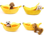SEIS Winter Cat Banana Bed Dog House Warm Boat Pet Sleep Nest Cotton Cushion Coral Fleece Dog Pad Cat Mat (XL)