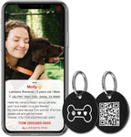 MYLUCKYTAG Stainless Steel QR Code Dog Tags - Scan QR for Instant Pet Location Alert Email