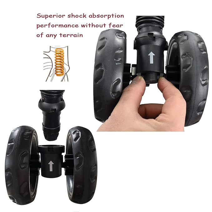 ROODO 3 Wheel Dog Pet Cat Stroller Best Lightweight Foldable Compact Portable Jogger All Terrain Travel Pet Gear Puppy Kitty Stroller for up to 30lbs Medium Small Dogs and Cats(Cationic ash)