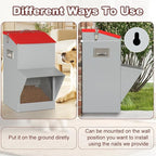 Automatic Dog Feeder with Handle, 25 Lbs Large Capacity Gravity Dog Food Dispenser for Outdoor & Indoor Use, Pet Food Station for Medium and Large Breeds (12'' L X 10'' W X 21.6'' H)