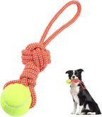 Dog Rope Toy for Medium and Small Dogs Interactive Puppy Toys Tug of War Rope Tether Tug Outdoor Dog Toy 1 Knot Puppy Teething Chew Cotton with Tennis Ball