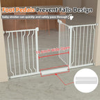 TSAYAWA 57.5"-62" Extra Wide Auto Closing Baby Safety Gate for Stairs & Doorways, Pressure Mounted No Drill Pet Gate with Walk-Through Door - Heavy Duty Childproof Gate for Toddlers, Kids, Dogs